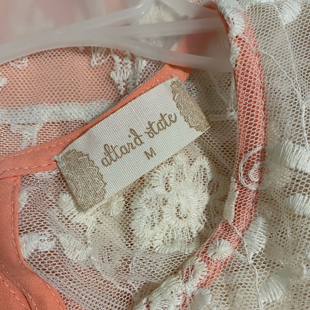 Peach and lace top